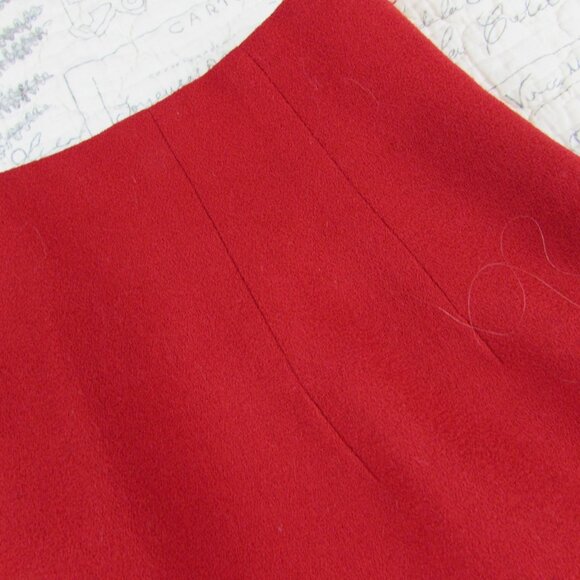 Vtg Christian Dior Women's Red Skirt Suit Skirt and Collarless Blazer Suit Sz 4 - Picture 10 of 10